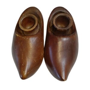 Vintage Dutch Wooden Shoes  Candle Holders